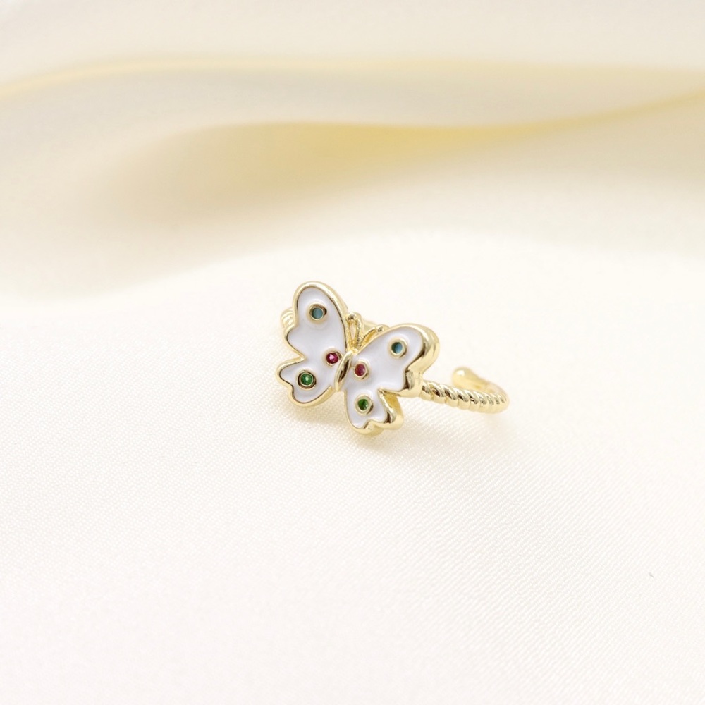 White Butterfly Ring